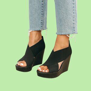 Luxe Italian Made Browns Wedge Sandals - Size 8.5